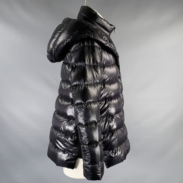 HERNO Size 6 Black Nylon Padded Hooded Jacket