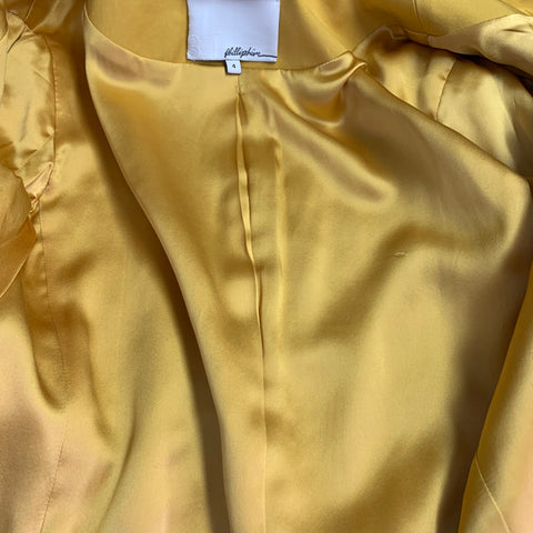 3.1 PHILLIP LIM Taille 4 Veste Blazer Volantée en Mélange de Coton Jaune
