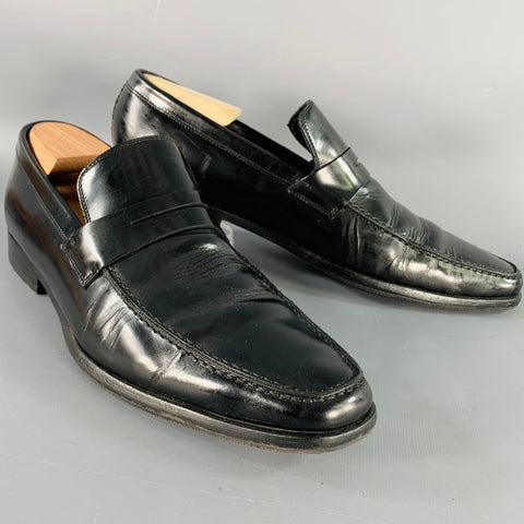 DIOR Size 9.5 Black Leather Penny Loafers