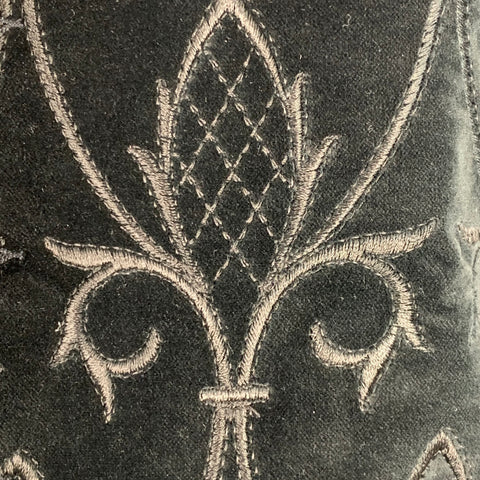 FAVOURBROOK Size 42 Black Gold Embroidery Velvet Button Up Vest