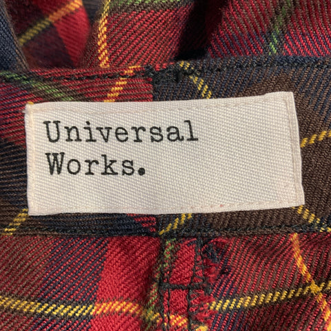 UNIVERSAL WORKS Size 32 Multi Color Plaid Polyester Blend Button Fly Dress Pants