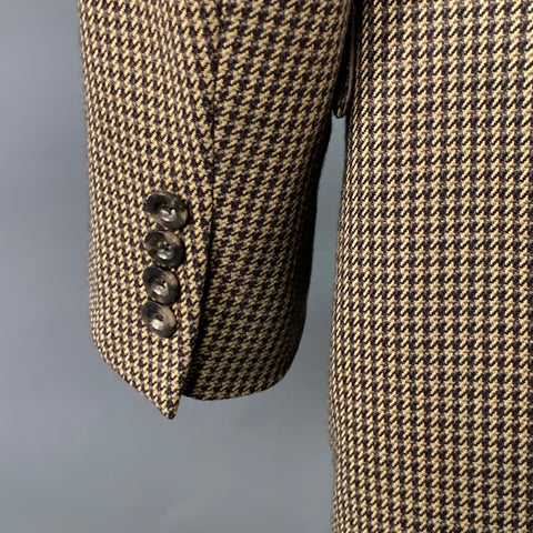 JOHN W. NORDSTROM Size 42 Brown Yellow Houndstooth Wool Sport Coat