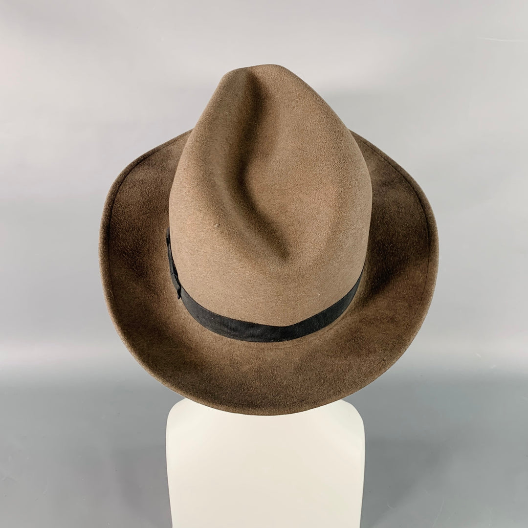 BORSALINO Baker Brown Taupe Felt Fedora Hat