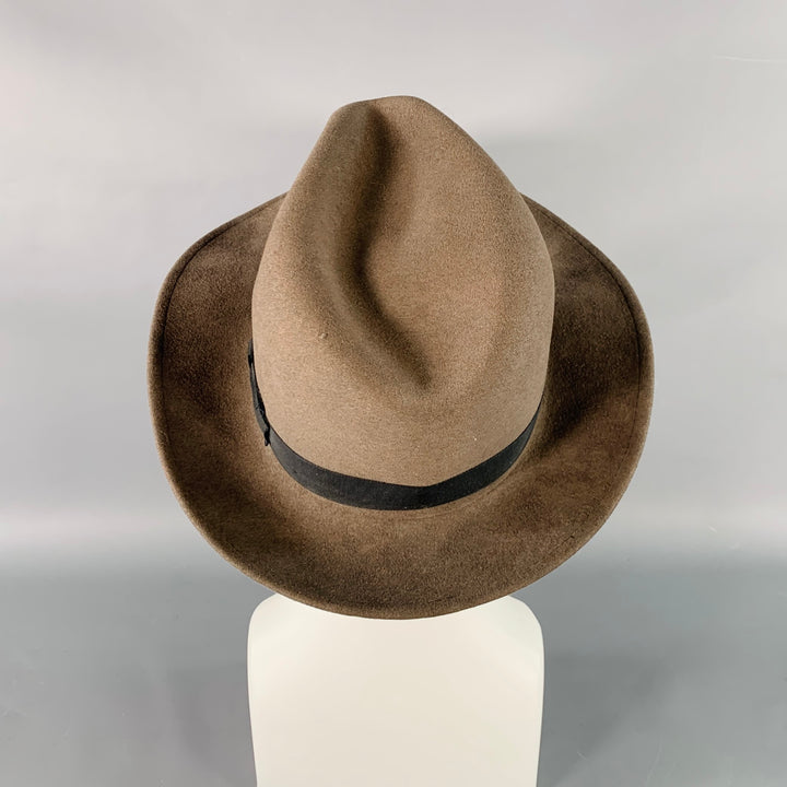 BORSALINO Baker Brown Taupe Felt Fedora Hat
