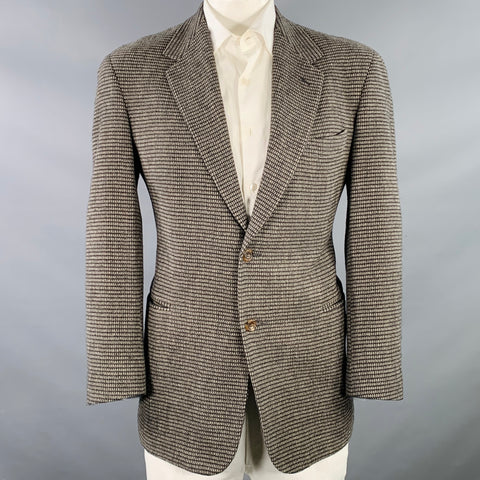 Veste de sport BILLY BLUE en laine à carreaux gris-beige, taille 42, à boutonnage simple
