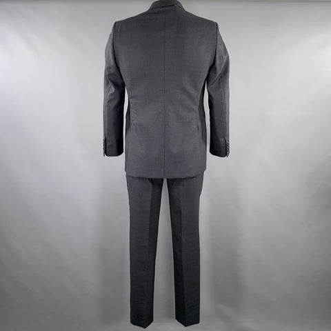 BURBERRY PRORSUM Size 42 Black Charcoal Stripe Virgin Wool Suit