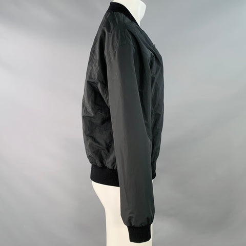 MAISON MARGIELA Size S Black Polyester Quilted Bomber Jacket