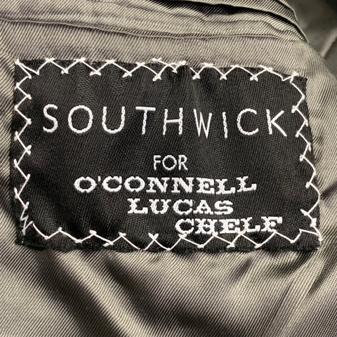 SOUTHWICK for O'CONNELL'S 42 Long Grey Blue Stripe Wool Notch Lapel Sport Coat
