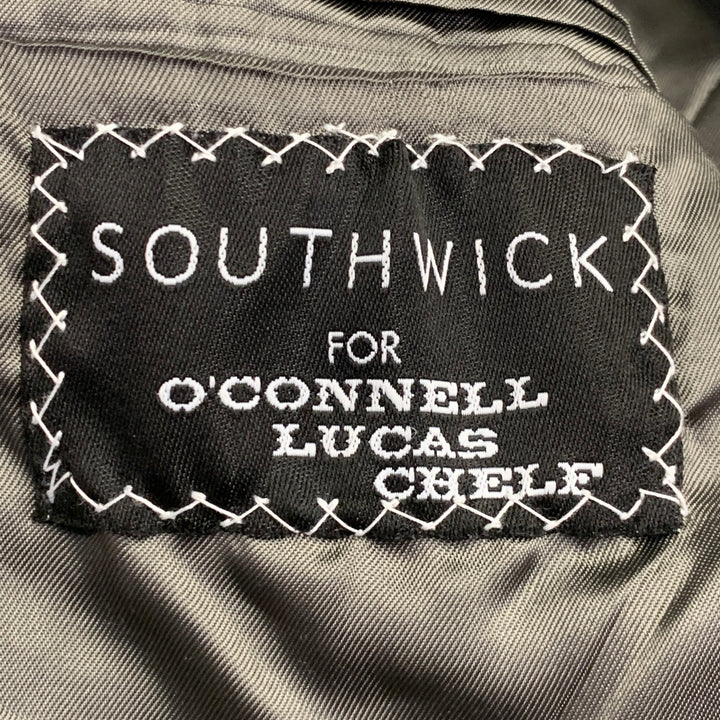 SOUTHWICK for O'CONNELL'S 42 Long Grey Blue Stripe Wool Notch Lapel Sport Coat