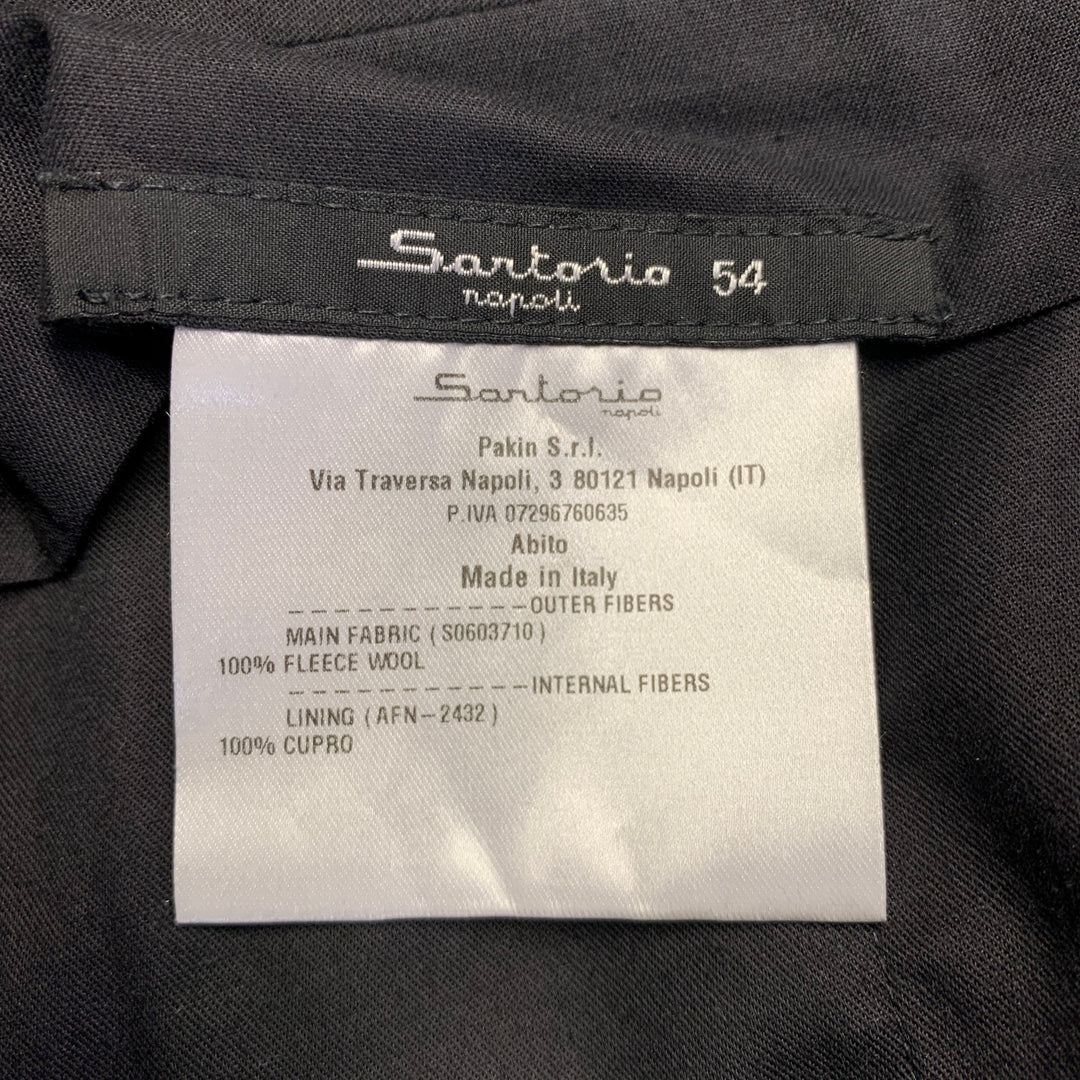 SARTORIO Size 44 Regular Blue Wool Notch Lapel Suit