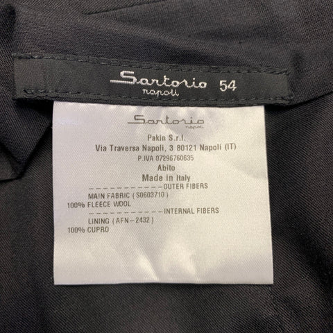 Costume Sartorio taille 44 régulier en laine bleue avec revers cranté