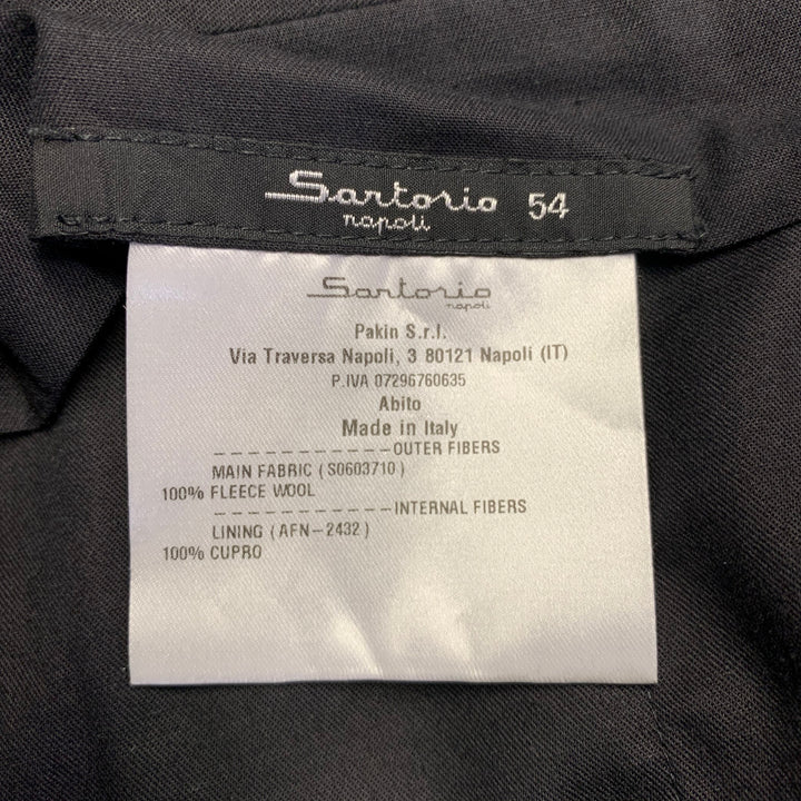 SARTORIO Size 44 Regular Blue Wool Notch Lapel Suit