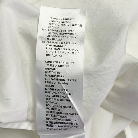 MCQ by ALEXANDER MCQUEEN Size 42 White Cotton Blend Curved Cutaway Long Sleeve Shirt