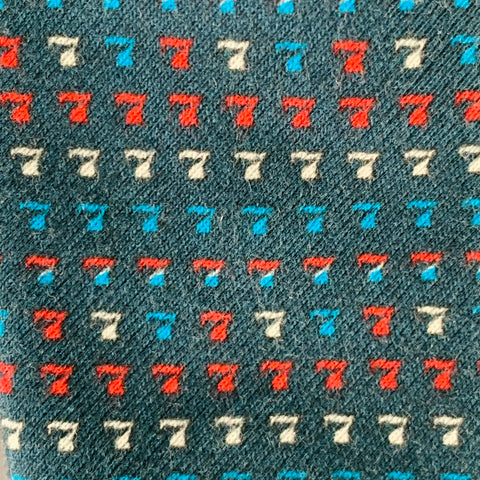 ADAM KIMMEL Red White Blue Numbers 777 Cotton Skinny Tie