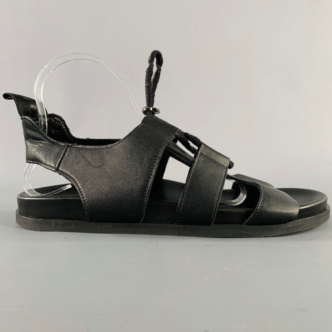 NO BRAND Size 8 Black Leather Sandals