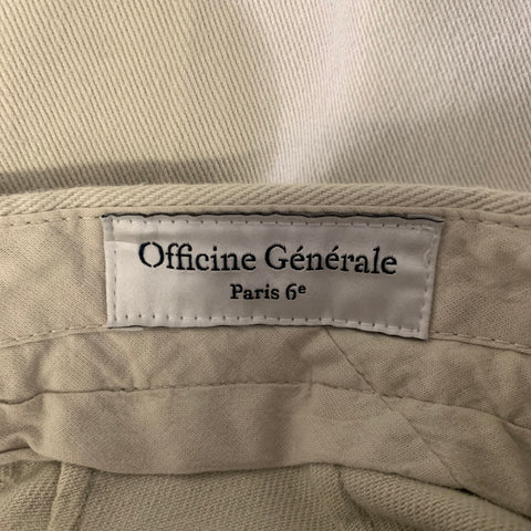 OFFICINE GENERALE Size 30 Beige Cotton Blend Twill Pants