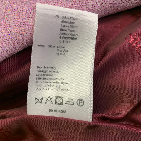 SIES MARJAN Size 4 Pink Polyester Blend Metallic Notch Lapel Jacket Blazer