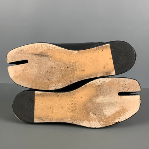 MAISON MARGIELA Size 10 Black Leather Slip On Flats