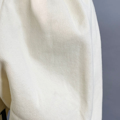 PIECES Size L Cream Cotton Twill Snaps Cape