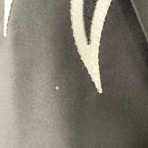 IROQUOIS Size 42 Black White Embroidery Double Breasted Coat