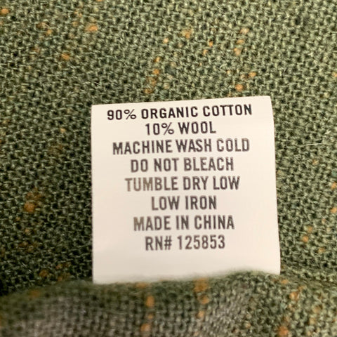 TAYLOR STITCH Size 44 The Jack Green Textured Cotton Wool One Pocket Long Sleeve Shirt