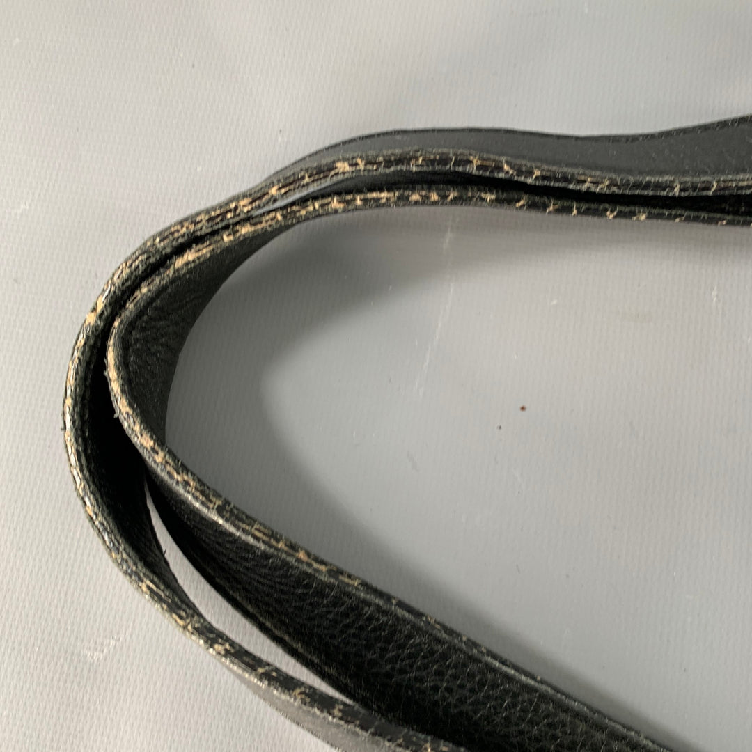 MAX MARA Black Leather Tote Top Handles Zip Handbag