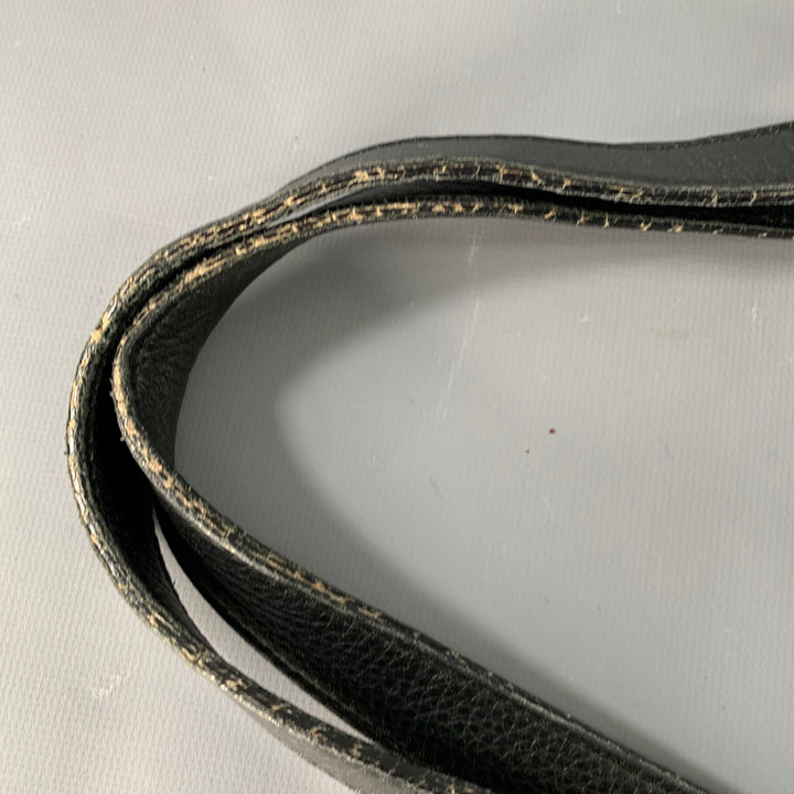 MAX MARA Black Leather Tote Top Handles Zip Handbag