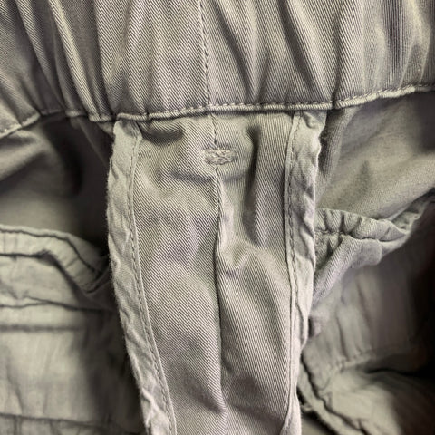BARENA Pantalon décontracté taille 36 en sergé de coton mélangé gris avec taille élastique