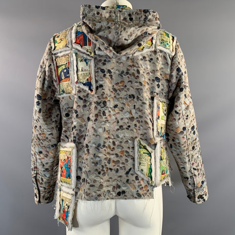 COMME des GARCONS HOMME PLUS Fall2018 Size M Grey Multi Color Patchwork Polyester Jacket