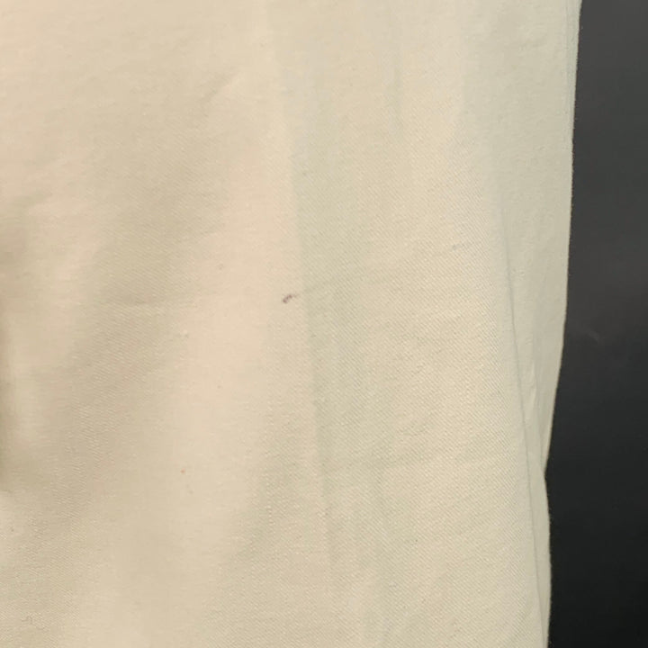 RIVAMONTI Size 4 White Cotton Blend Narrow Leg Dress Pants