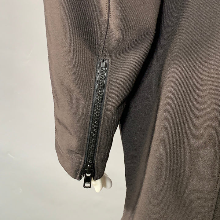 ISSEY MIYAKE Size M Black Polyester Blend High Neck Zip Up Jumpsuit