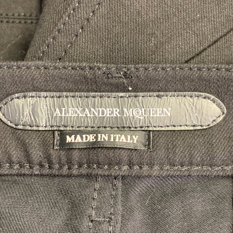 ALEXANDER MCQUEEN Size 32 Black Silver Mixed Fabrics Cotton Blend Jeans