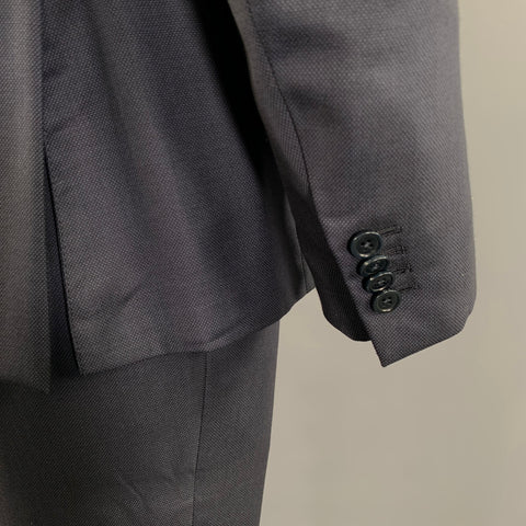 ERMENEGILDO ZEGNA Chest Size 40 Navy Solid Wool Double Breasted 32 31 Suit