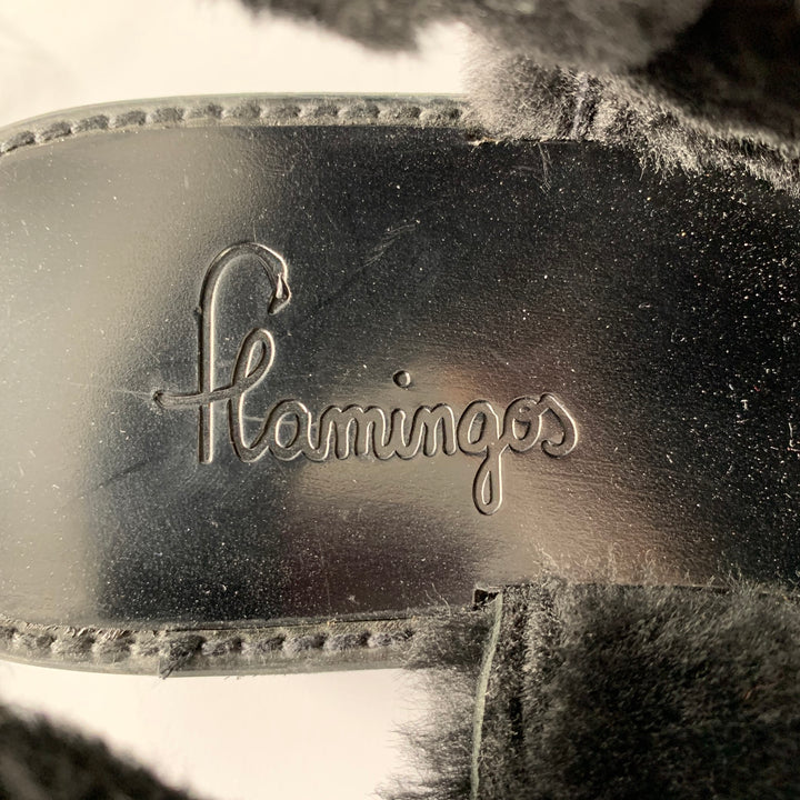 FLAMINGOS Size 9 Black Criss Crossed Platform Sandals