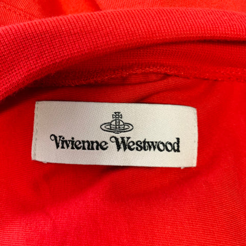 VIVIENNE WESTWOOD Size M Red Cotton Graphic Side Buttons Cathedral T-Shirt Dress