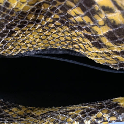 STELLA McCARTNEY Falabella Yellow Black Gold Chain Snake Embossed Handbag