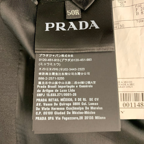 PRADA Size 40 Black Mohair Wool Notch Lapel Sport Coat