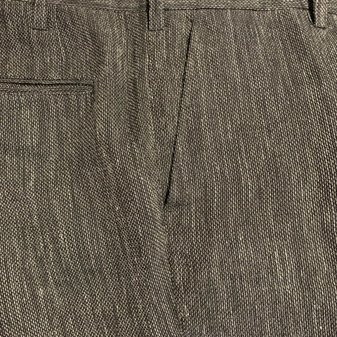 ISSEY MIYAKE Size L Black Grey Woven Hemp Blend Notch Lapel Suit
