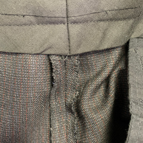 RAF SIMONS Size 38 Black Red Woven Virgin Wool Mohair Flat Front Dress Pants