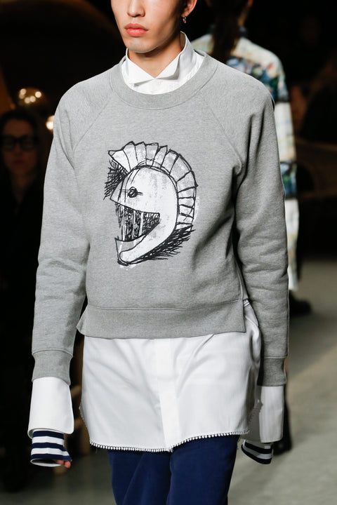 BURBERRY Printemps 2017 Taille S Sweat-shirt à col rond en coton / polyester gris graphique