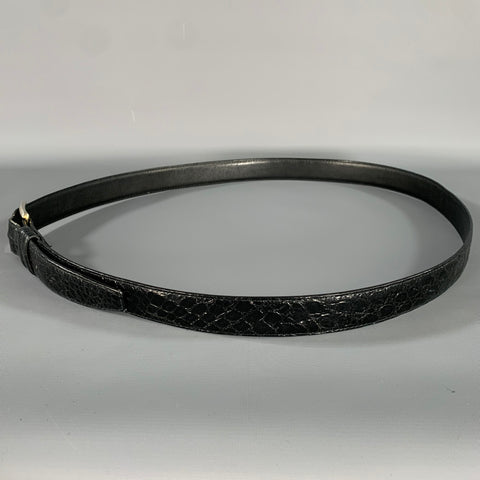 NO BRAND Black Embossed Leather Belt