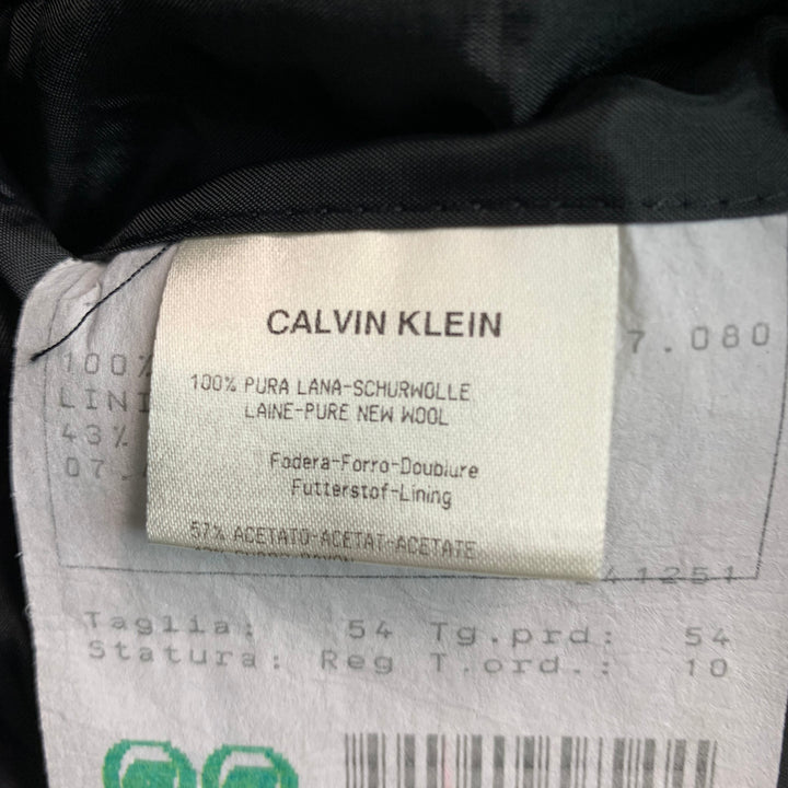 CALVIN KLEIN COLLECTION Size 44 Black Wool Notch Lapel Sport Coat