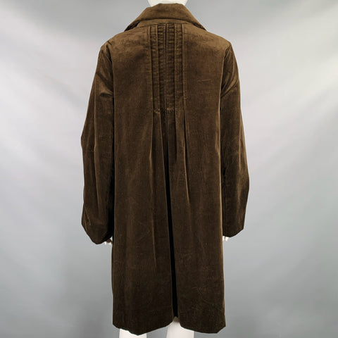 LILITH Size S Brown Cotton Velvet Pleated Full Skirt Coat