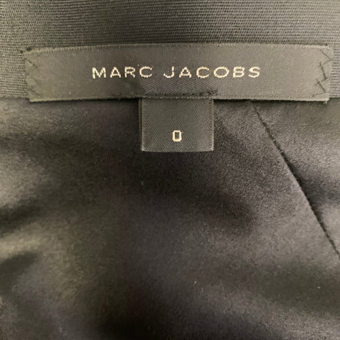 MARC JACOBS Size 0 Black Silk Sheath Knee-Length Dress