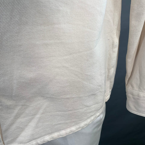 OUTERKNOWN Taille L Chemise à manches longues en twill de coton crème à une poche