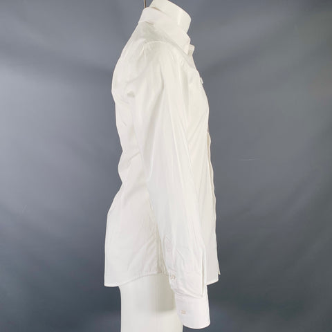 ARMANI COLLEZIONI Size 39 White Cotton Button Up Long Sleeve Shirt