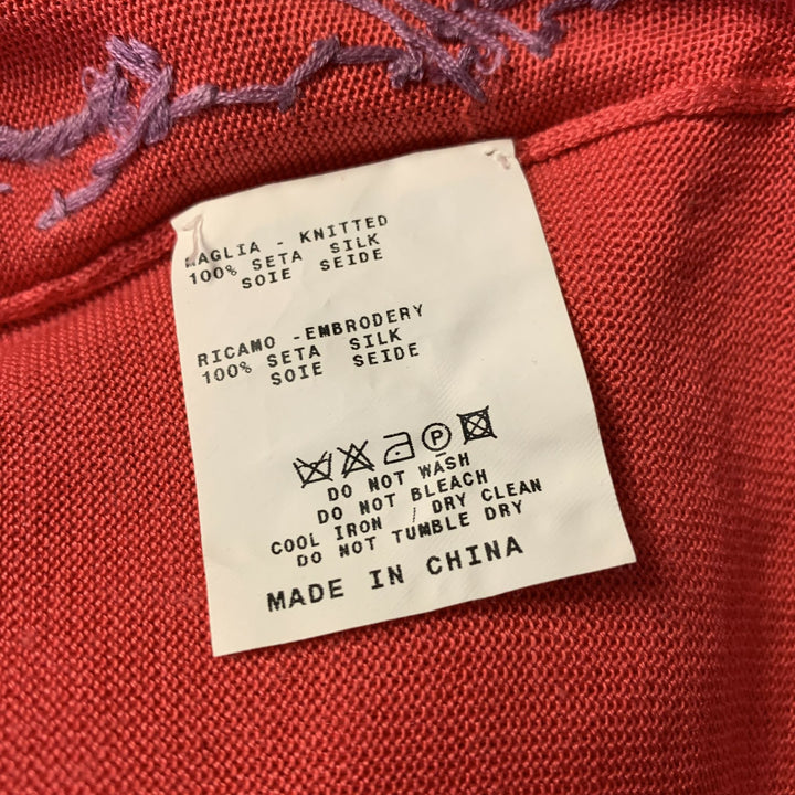 ETRO Size 4 Lavender Coral Silk Embroidered Tank Casual Top