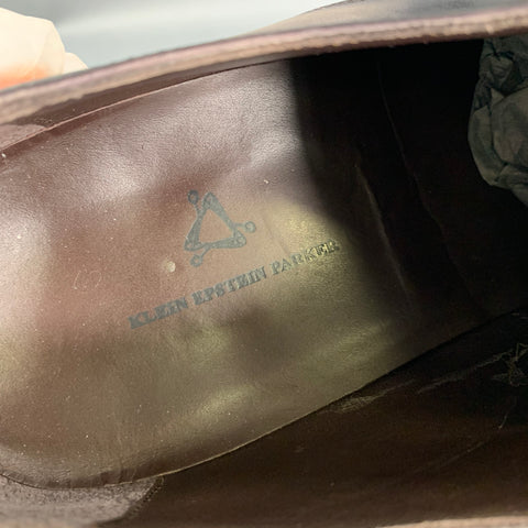 KLEIN EPSTEIN & PARKER Size 12 Grey White Distressed Patent Leather Loafers