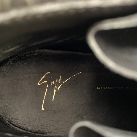 GIUSEPPE ZANOTTI Size 9 Black Croc Embossed Leather High Top Sneakers