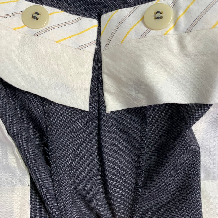 ERMENEGILDO ZEGNA Size 44 Grey Charcoal Wool Notch Lapel Suit
